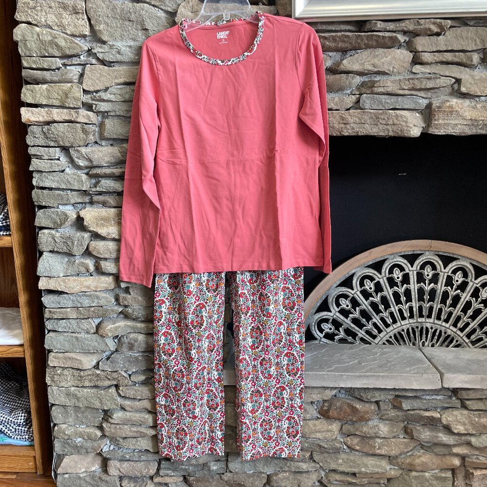 Lands' End Women's Knit 2 piece Pajama Set, NWT